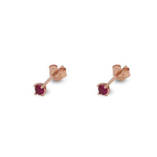 Small Stud Earrings Dilvdò Rosè Ruby