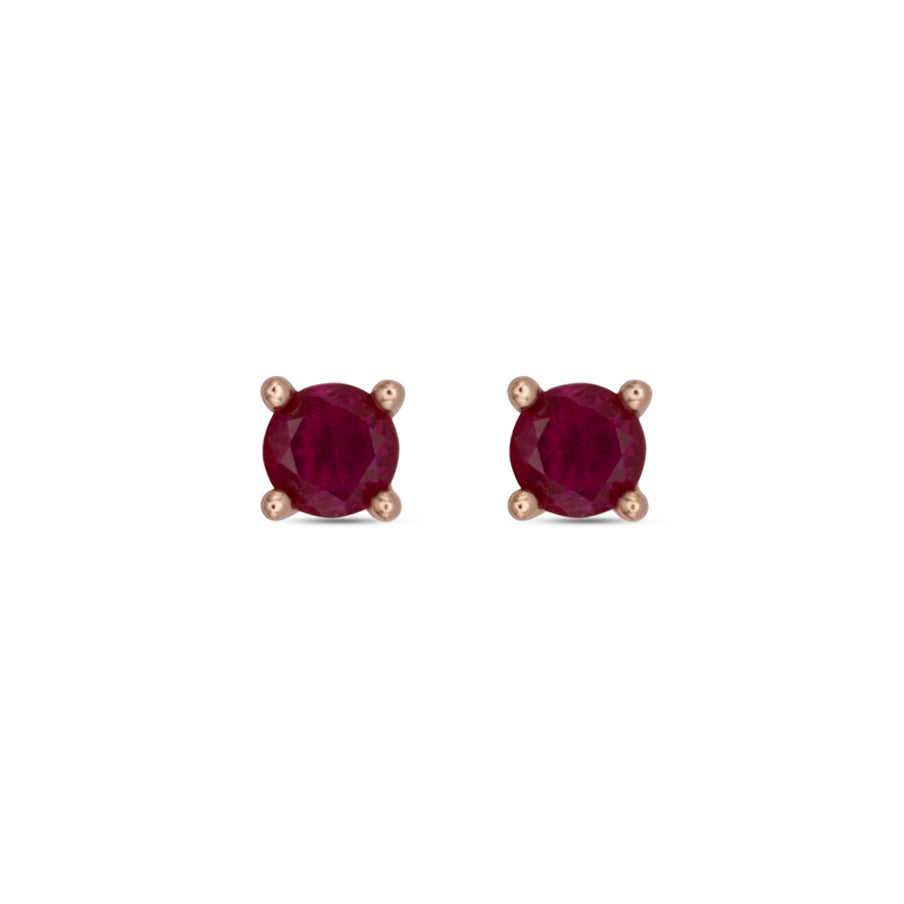 Small Stud Earrings Dilvdò Rosè Ruby