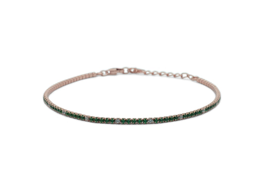 Bracciale Dilvdò Tennis Rosè Green & White