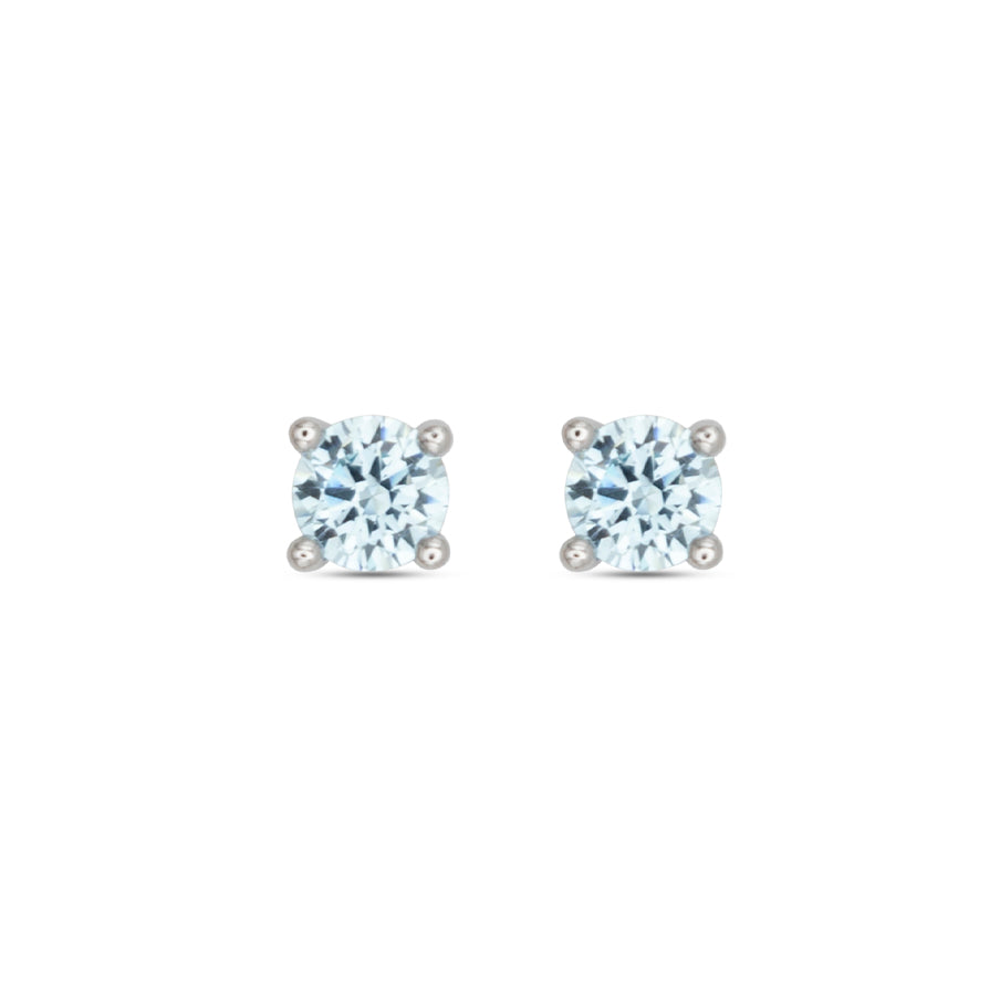 Small Stud Earrings Dilvdò Silver Acquamarine