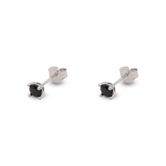 Big Stud Earrings Dilvdò Silver Black