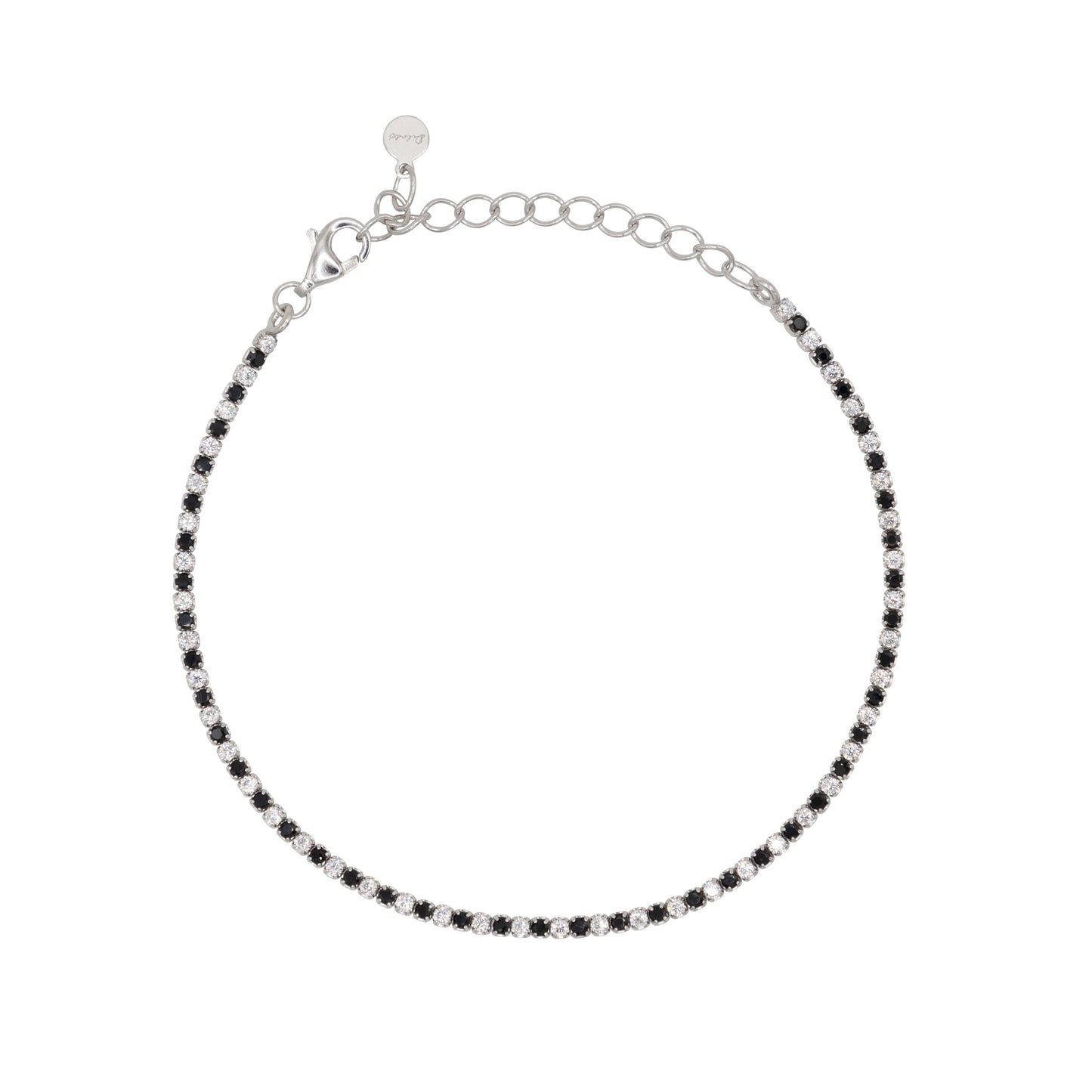 Bracciale Dilvdò Tennis Silver One to one Black & White