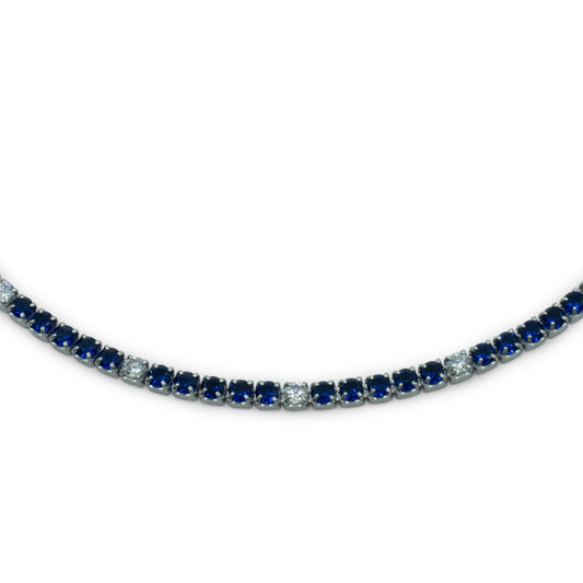 Chocker Dilvdò Tennis Silver Blu & White