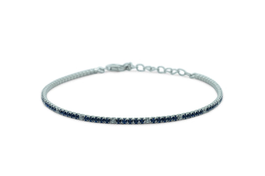 Bracciale Dilvdò Tennis Silver Blue & White