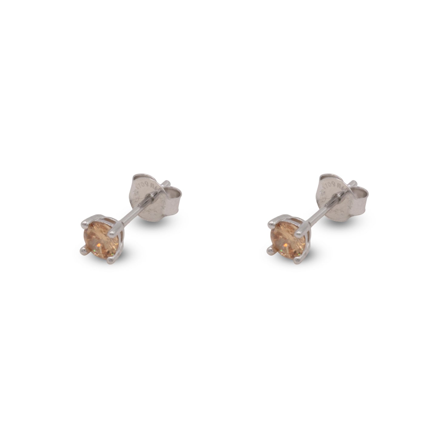 Big Stud Earrings Dilvdò Silver Champagne