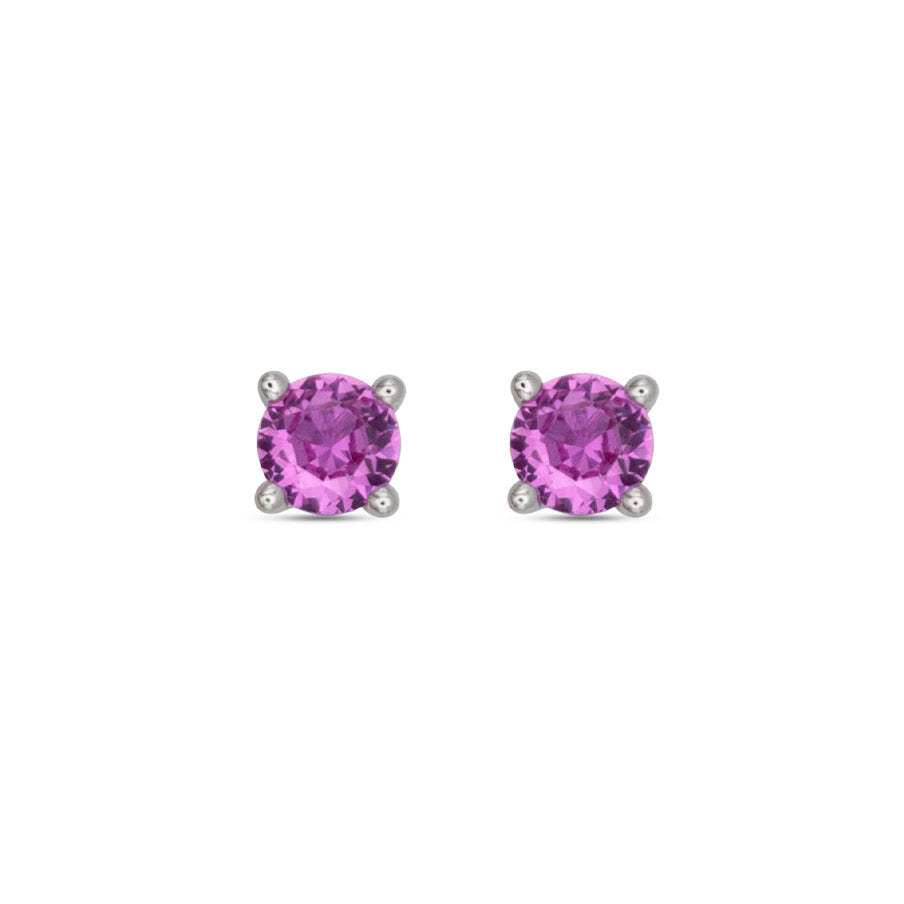 Small Stud Earrings Dilvdò Silver Fucsia