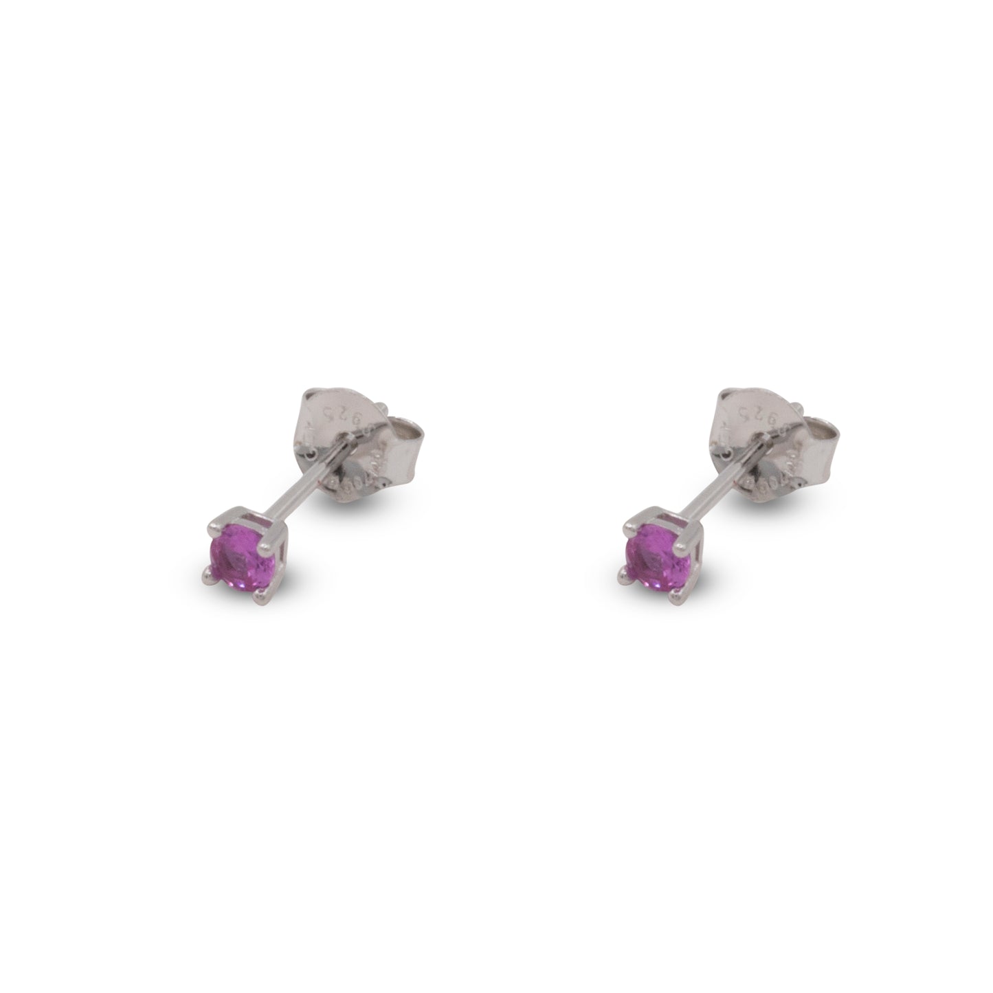 Small Stud Earrings Dilvdò Silver Fucsia