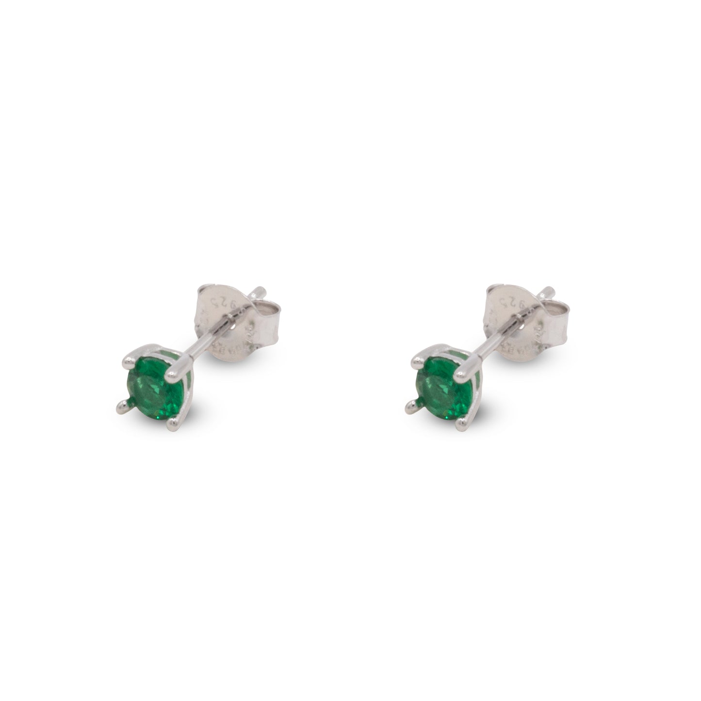 Big Stud Earrings Dilvdò Silver Green