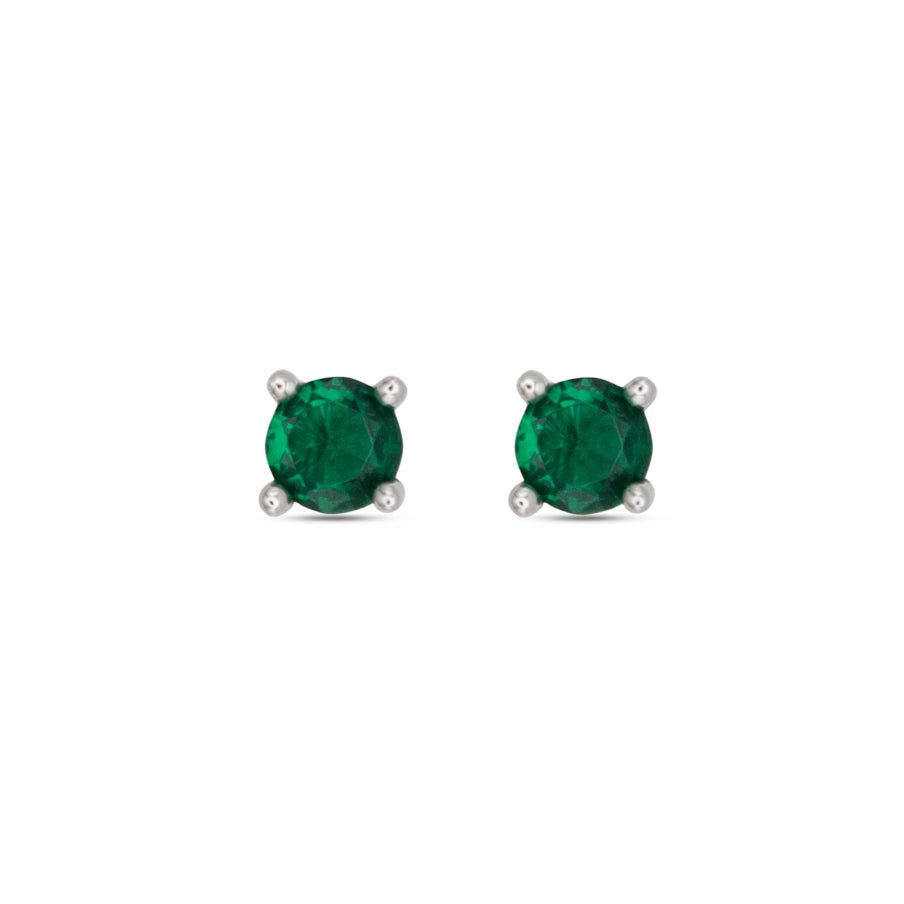 Big Stud Earrings Dilvdò Silver Green