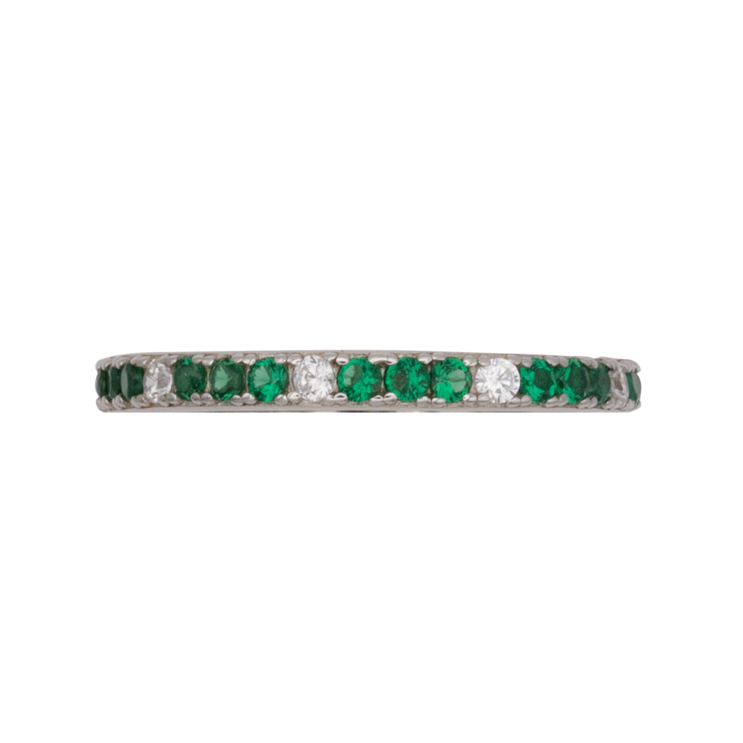 Eternity Ring Dilvdò Silver Green & White