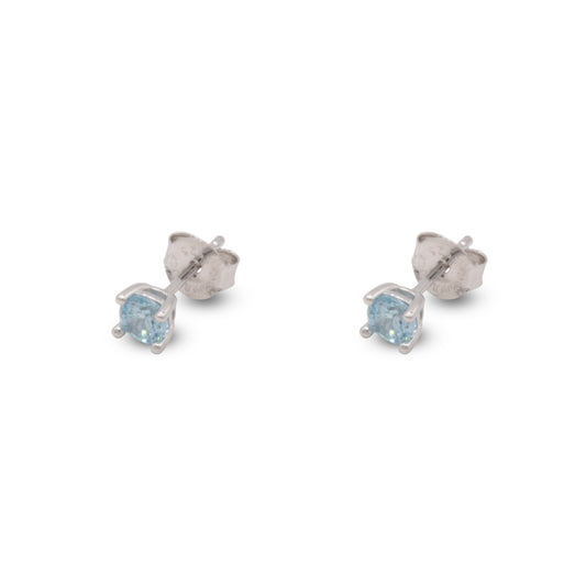 Big Stud Earrings Dilvdò Silver Acquamarine