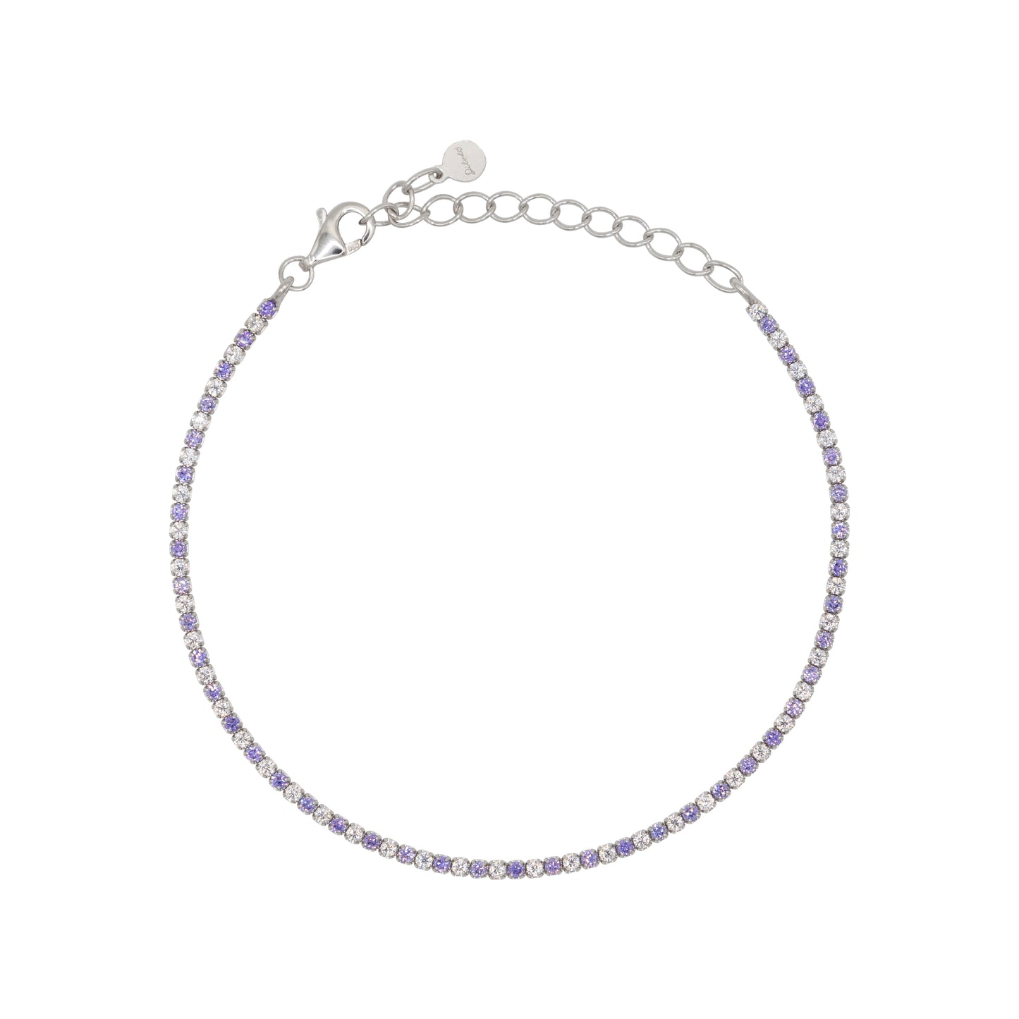 Bracciale Dilvdò Tennis Silver One to one Lilac & White