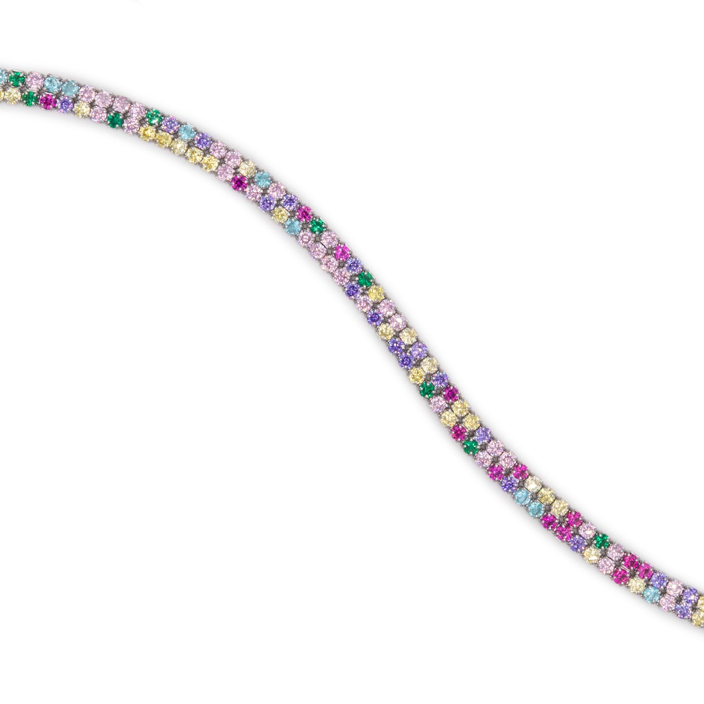 Bracciale Dilvdò Double Tennis Silver Multicolor