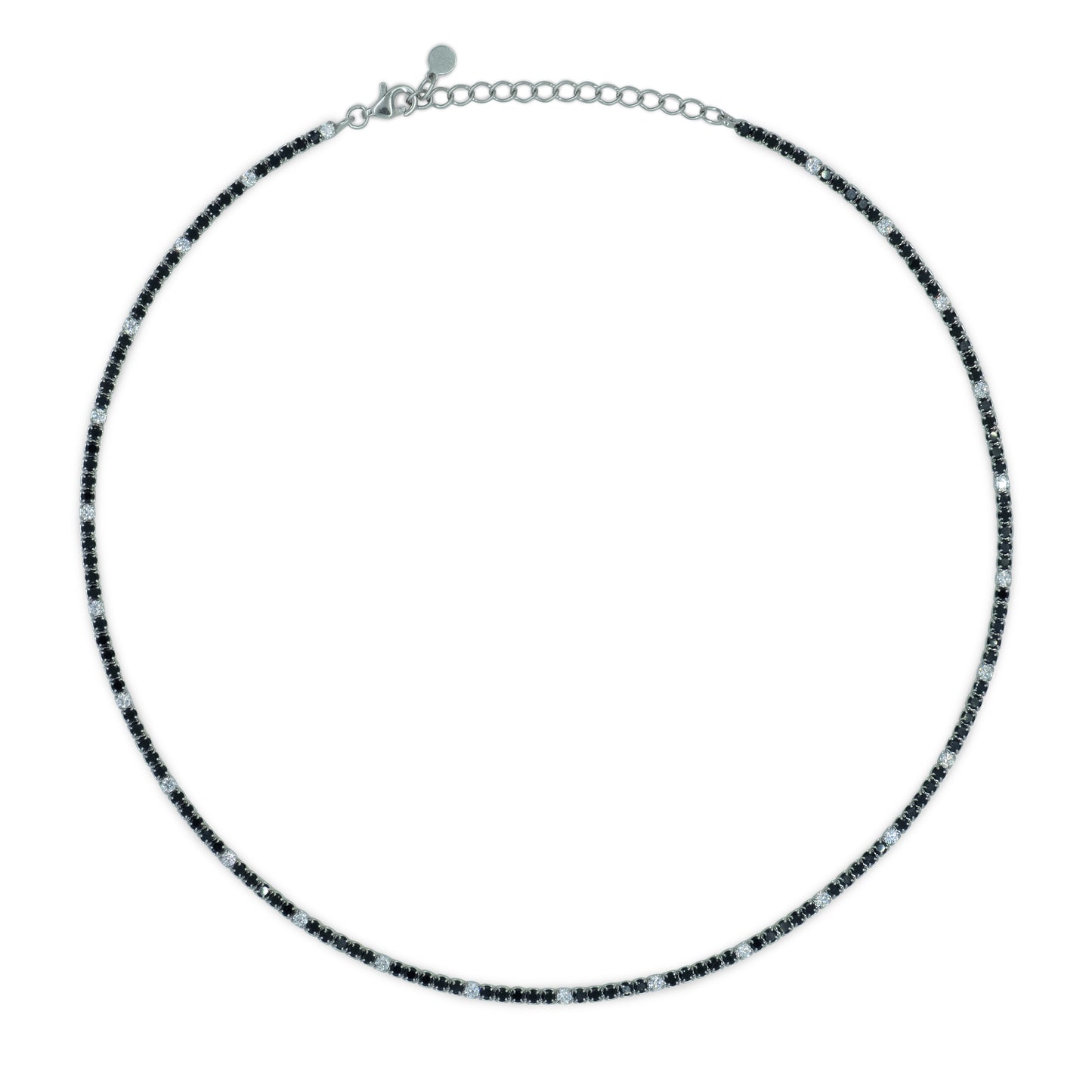 Chocker Dilvdò Tennis Silver Black & White