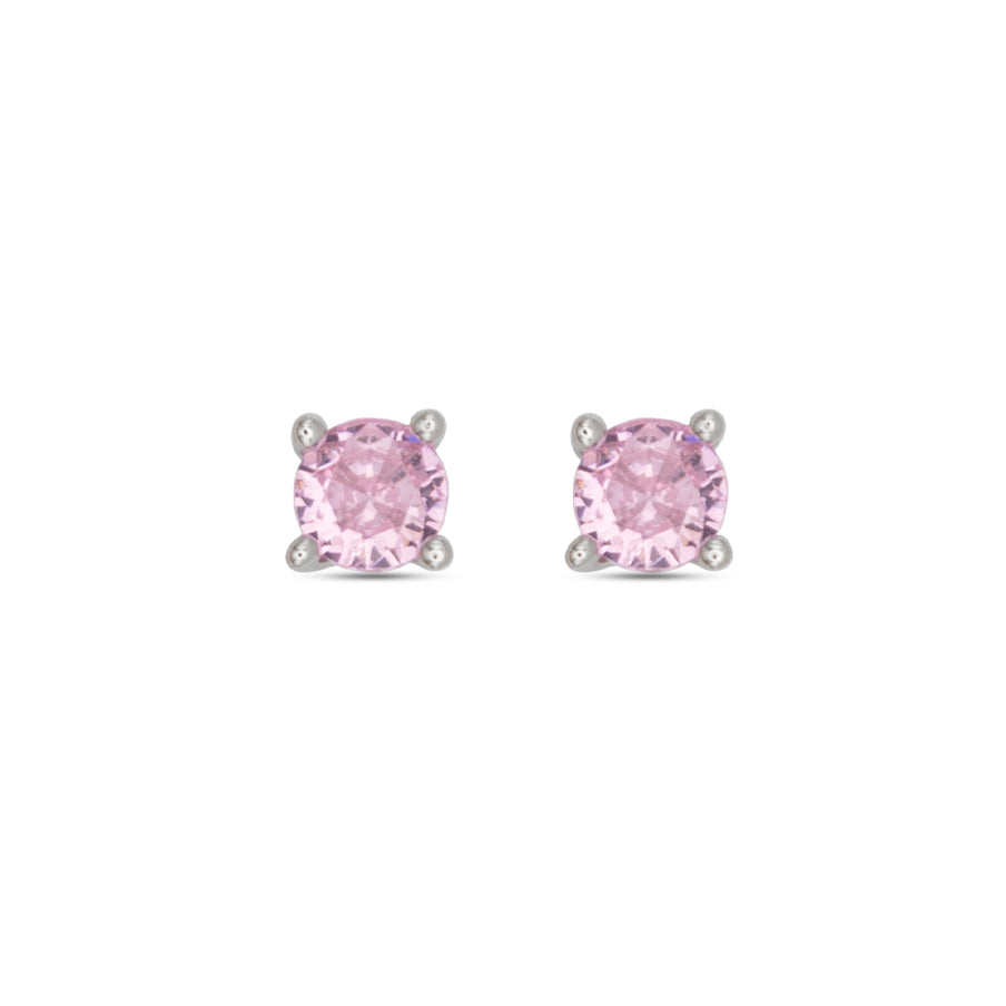 SMall Stud Earrings Dilvdò Silver Pink