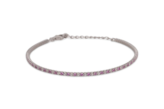 Bracciale Dilvdò Tennis Silver One to one Pink & White