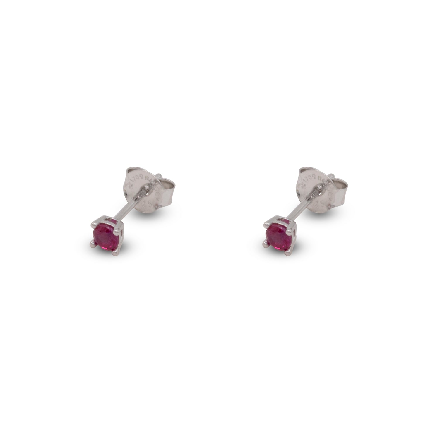 Small Stud Earrings Dilvdò Silver Ruby