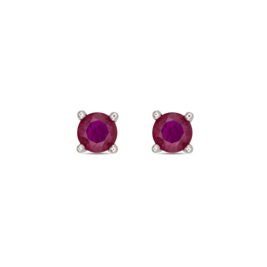 Small Stud Earrings Dilvdò Silver Ruby