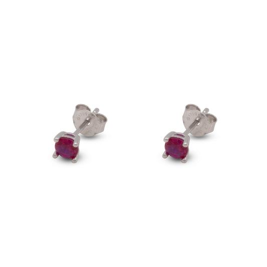 Big Stud Earrings Dilvdò Silver Ruby