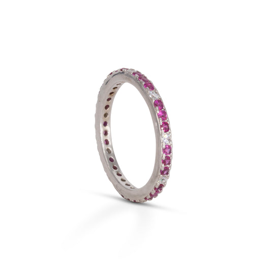 Eternity Ring Dilvdò Silver Ruby & White