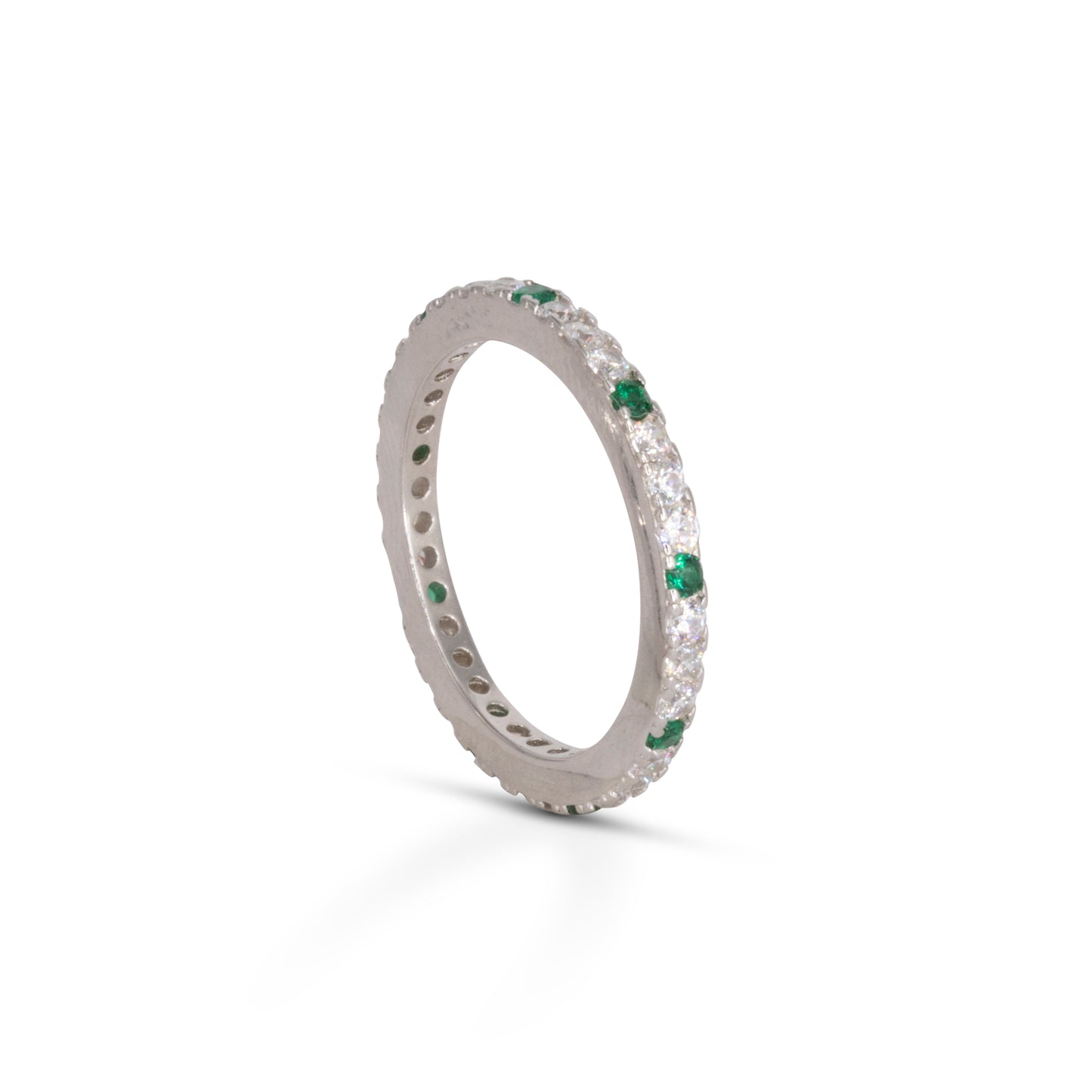 Eternity Ring Dilvdò Silver White & Green