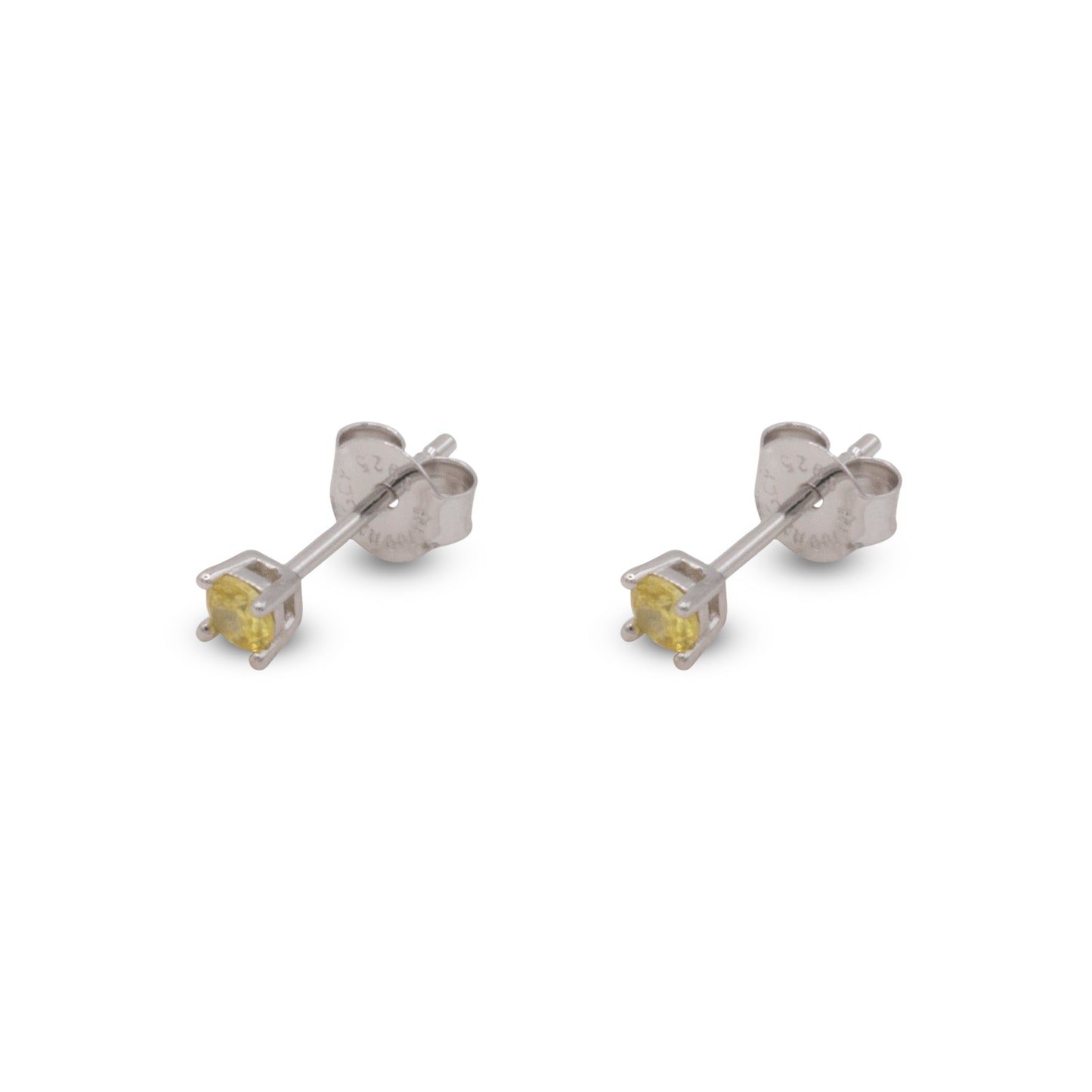 Small Stud Earrings Dilvdò Silver Yellow