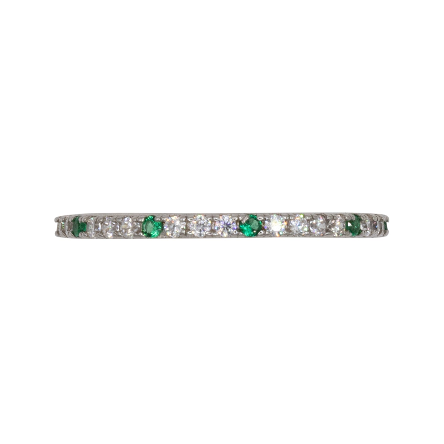 Eternity Ring Dilvdò Silver White and Green Slim