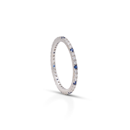 Eternity Ring Dilvdò Silver White and Blue Slim