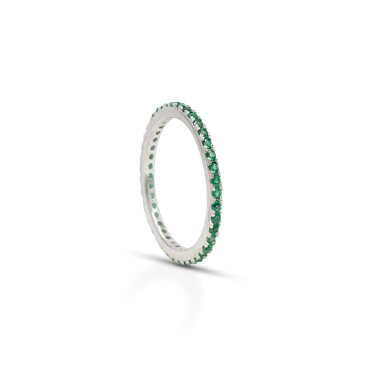 Eternity Ring Dilvdò Silver Green Slim